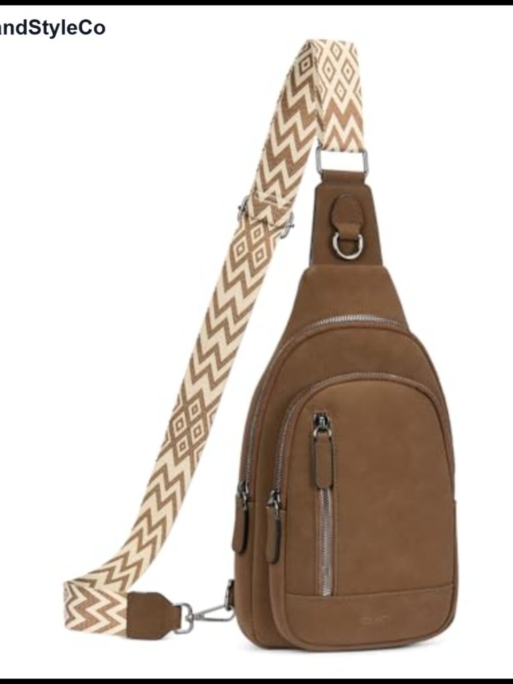 Faux Leather Sling Backpack Crossbody Bag Travel Purse Anti-Theft